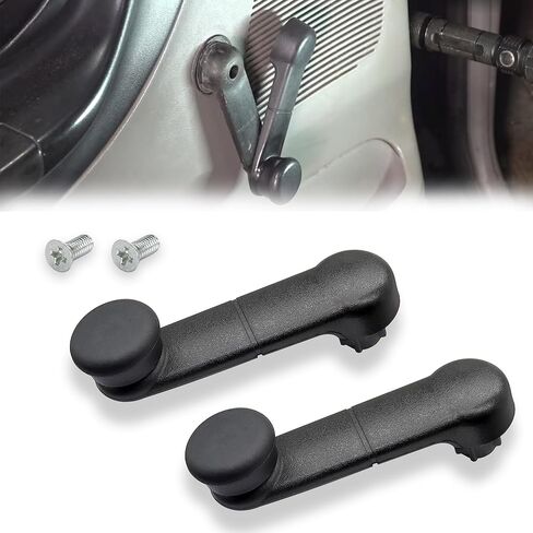 مجموعة مقبض كرنك النافذة الأمامية والخلفية اليسرى واليمنى OEM غطاء بلاستيكي للجسم المعدني مناسب لـ 1987-2023 موستانج برونكو F150 F250 F350 Super Duty Econoline Ranger # E6DZ5423342A F7UZ1523342AAA in Kuwait