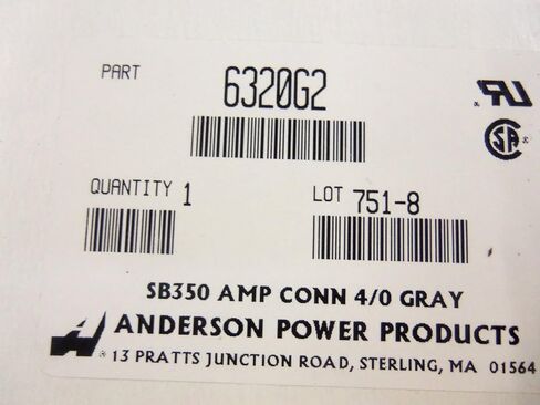 ANDERSON 6320G2 قابس طرفي رمادي ذو موضعين، اتصال نحاسي، عزل البولي إيثيلين، مادة نحاسية، تصنيف درجة حرارة 600 فهرنهايت، أقصى جهد 60 فولت in Kuwait