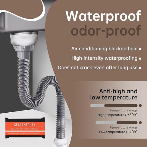 10 Pcs Waterproof Seal Putty, Premium Moldable Duct Seal Repair Clay for Quick Mending Wall Holes, Air Conditioning Openings & Drain Connections(White) in Saudi Arabia