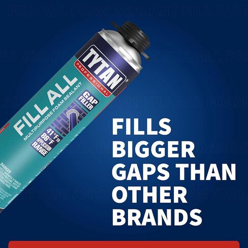 مجموعة TYTAN Professional fill all 3 Pack 24 oz مجموعة مانع التسرب الرغوي المتوسع - حشو الفجوات والشقوق للنوافذ والأبواب والجدران، وختم الهواء، ورغوة البولي يوريثان المقاومة للماء (3 × 24 أونصة) + مسدس ومنظف الدقة القصوى in Kuwait