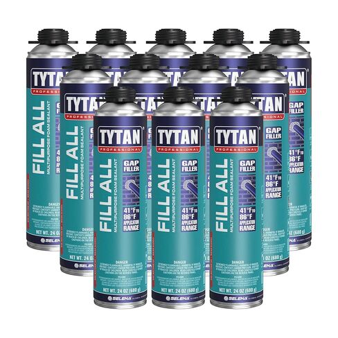 TYTAN Professional Fill All 3 Pack 24 oz Expanding Foam Sealant Kit – Gap & Crack Filler for Windows, Doors & Walls, Air Seal, Waterproof Polyurethane Foam (3x24 oz) + Precision Max Gun & Cleaner in Kuwait