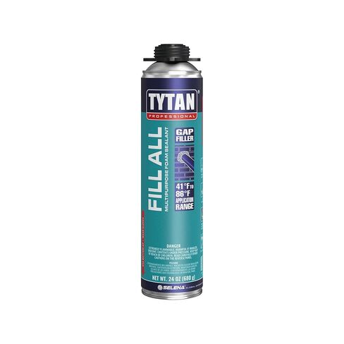 مجموعة TYTAN Professional fill all 3 Pack 24 oz مجموعة مانع التسرب الرغوي المتوسع - حشو الفجوات والشقوق للنوافذ والأبواب والجدران، وختم الهواء، ورغوة البولي يوريثان المقاومة للماء (3 × 24 أونصة) + مسدس ومنظف الدقة القصوى in Kuwait