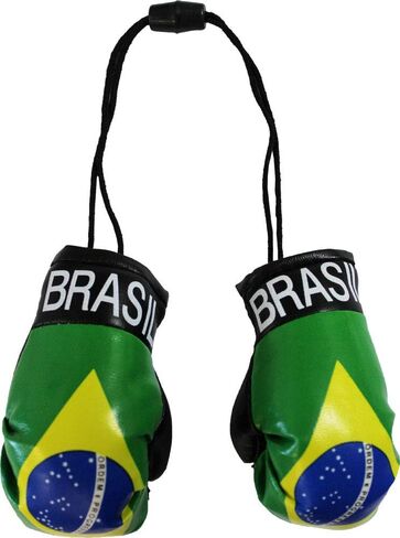 Brazil (Brasil) - Novelty Mini Boxing Gloves with Black Snap Connection in Kuwait