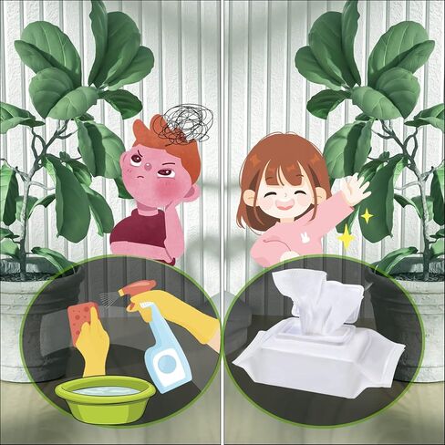 مناديل تنظيف النباتات لتألق الأوراق والتنظيف والتمثيل الضوئي، منظف أوراق النباتات المنزلية والنباتات الخارجية (80 منديلًا) in Kuwait