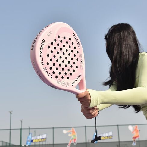 Padel Racket, Carbon Fiber Surface Padel Racquet, Lightweight, Ideal for Training/Matches in Saudi Arabia