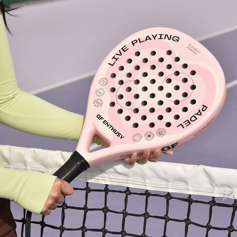 Padel Racket, Carbon Fiber Surface Padel Racquet, Lightweight, Ideal for Training/Matches in Saudi Arabia
