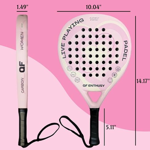 Padel Racket, Carbon Fiber Surface Padel Racquet, Lightweight, Ideal for Training/Matches in Saudi Arabia