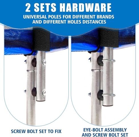 قطعة واحدة بديلة لأعمدة الترامبولين، قطع غيار عالمية لملحقات الترامبولين، تناسب 8-14 قدمًا، تتضمن غلافًا إسفنجيًا وأجهزة مع طريقتين للتثبيت in Kuwait