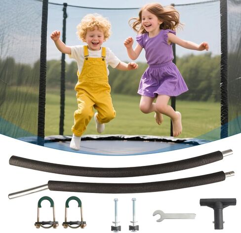 قطعة واحدة بديلة لأعمدة الترامبولين، قطع غيار عالمية لملحقات الترامبولين، تناسب 8-14 قدمًا، تتضمن غلافًا إسفنجيًا وأجهزة مع طريقتين للتثبيت in Kuwait