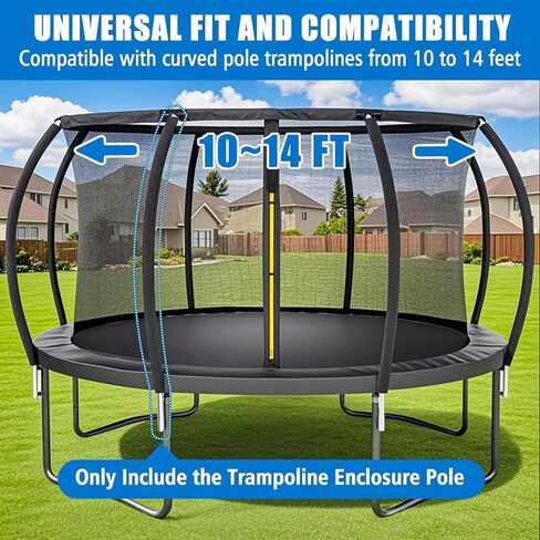 قطعة واحدة بديلة لأعمدة الترامبولين، قطع غيار عالمية لملحقات الترامبولين، تناسب 8-14 قدمًا، تتضمن غلافًا إسفنجيًا وأجهزة مع طريقتين للتثبيت in Kuwait