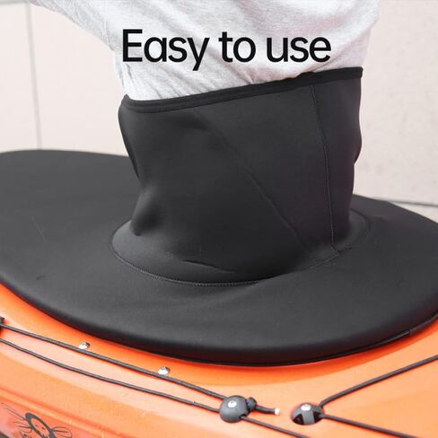 تنورة رش كاياك مقاومة للماء لقمرة القيادة، ملحق أسود للتجديف لحماية الرياضات المائية in Kuwait