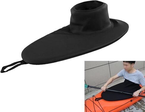 تنورة رش كاياك مقاومة للماء لقمرة القيادة، ملحق أسود للتجديف لحماية الرياضات المائية in Kuwait