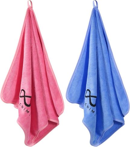 عبوتان من مناشف الصالة الرياضية المصنوعة من الألياف الدقيقة، 380 جرام في المتر المربع 38.1 سم × 31 بوصة، حجم أكبر، مناشف فائقة النعومة سريعة الجفاف للتمرين واليوجا واللياقة البدنية والرياضة وماصة للعرق وخفيفة الوزن in Kuwait