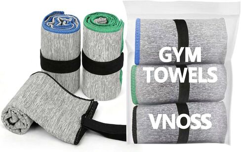 مناشف رياضية من الألياف الدقيقة 3 عبوات، منشفة تمرين سريعة الجفاف، منشفة عرق سريعة الجفاف للرجال والنساء، معدات التمرين، اليوغا، التخييم، المشي لمسافات طويلة، هدايا الصالة الرياضية - 16x26.8 بوصة، رمادي منقط in Kuwait