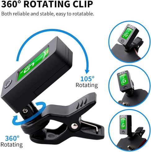 JOYO Guitar Tuner and Capo Set – Clip On Chromatic Guitar Tuner with LCD Display & Premium Guitar Capo & Picks – Fast Accurate Tuning for Acoustic Electric Guitar, Bass, Ukulele, Violin (JTCP-01) in Saudi Arabia