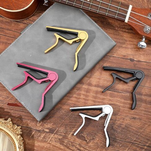 12 Pcs Guitar Clamp Capo Aluminum Metal Universal Acoustic and Classical Electric Guitars Capo Clamp for Various Types Lightweight String Instrument(Red, Gold, Silver, Black) in Saudi Arabia