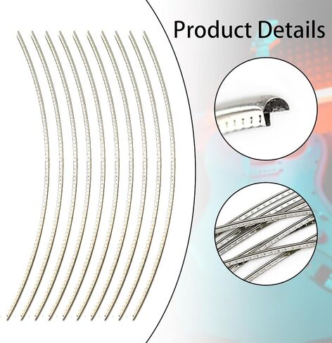 Generic 10 قطع من أسلاك الجيتار الموسيقية ملحقات الآلات الموسيقية Fretwire سهلة التركيب للقيثارات الصوتية الكهربائية، 2.9 ملم in Kuwait