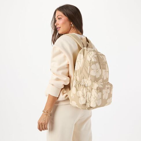 ALOHA Collection Keep It Light Nylon Backpack - Lightweight, Comfortable, Water-Resistant Carry On Backpack-Padded Laptop Sleeve + Side Pockets. Trolley Sleeve for Easy Travel in Black in Kuwait