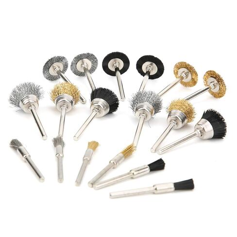 Tyenaza 18pcs Aluminum Wire Wheel Cup Brush Polishing Set Electric Grinder Rotary Tool Removal Accessory for Electric Grinder Rotary Tool in Kuwait