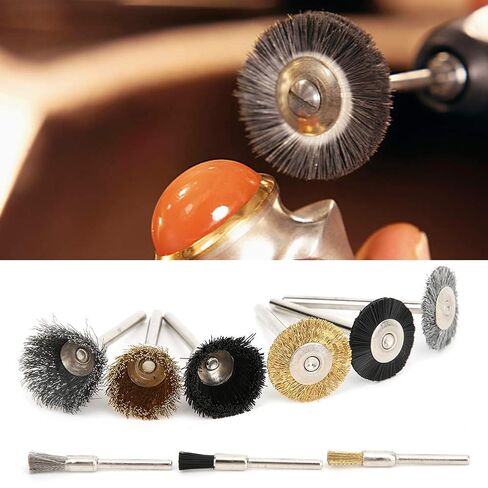 Tyenaza 18pcs Aluminum Wire Wheel Cup Brush Polishing Set Electric Grinder Rotary Tool Removal Accessory for Electric Grinder Rotary Tool in Kuwait