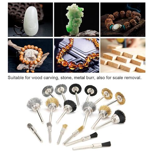 Tyenaza 18pcs Aluminum Wire Wheel Cup Brush Polishing Set Electric Grinder Rotary Tool Removal Accessory for Electric Grinder Rotary Tool in Kuwait