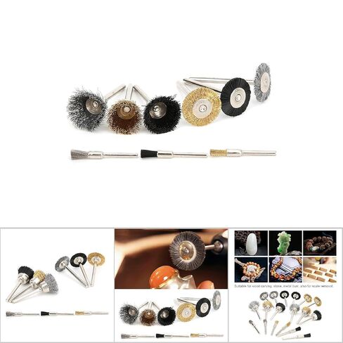 Tyenaza 18pcs Aluminum Wire Wheel Cup Brush Polishing Set Electric Grinder Rotary Tool Removal Accessory for Electric Grinder Rotary Tool in Kuwait