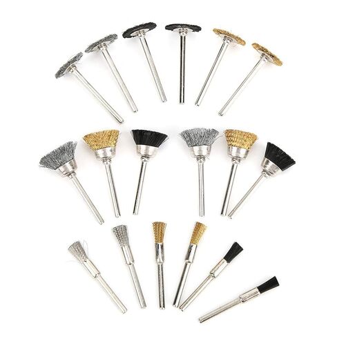 Tyenaza 18pcs Aluminum Wire Wheel Cup Brush Polishing Set Electric Grinder Rotary Tool Removal Accessory for Electric Grinder Rotary Tool in Kuwait