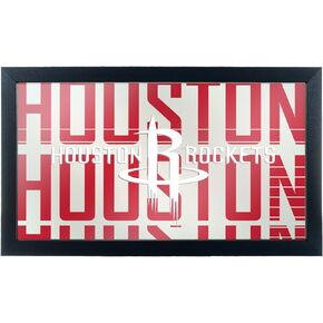 Trademark Gameroom NBA1500-HR3 NBA Framed Logo Mirror - City - Houston Rockets
