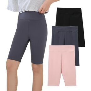 Happy Cherry Kid Girls Biker Shorts High Waist Tummy Control Athletic Shorts Over The Knee Cartwheel Short Leggings 3-11Y