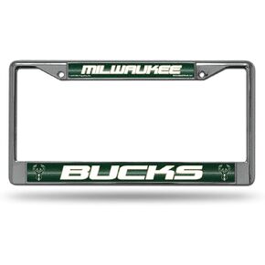 NBA Bling Chrome License Plate Frame with Glitter Accent