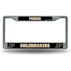 Rico Industries NCAA Purdue Boilermakers Standard Chrome License Plate Frame, 6 x 12.25-"