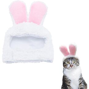 قبعة أرنب زي القطة مع أذنين للقطط والكلاب الصغيرة - إكسسوار مثالي لزي عيد الفصح للحيوانات الأليفة in Kuwait