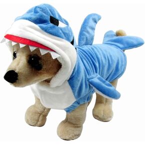 Funny Dog Cat Shark Costumes, Pet Halloween Christmas, Blue, Size 9.4