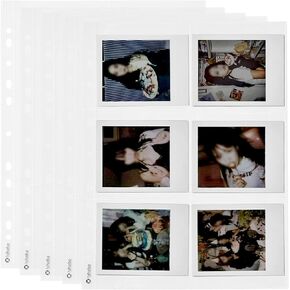 2-Pocket(6x8) 10sheets, 32Type Crystal Clear Pocket Sleeves, Photo Album Refill Pages for Kpop Idol photocard, Baseball Cards, Tradning Cards Fit 3 Ring Binder