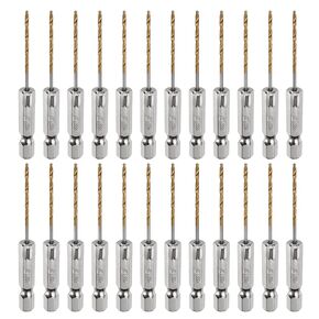 HARFINGTON 3pcs 1/16" Hex Shank Drill Bits 1/4" Titanium Drill Bits Set M35 High Speed Steel Twist Drill Bit 67.5mm Long Fully Ground for Wood, Stainless Steel, Metal, Plastic Plastic