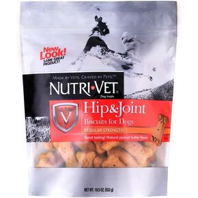 Nutri-Vet Wellness Hip and Joint Level One Small and Medium Dog Treat [Set of 2] Flavor: Peanut Butter