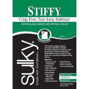 SULKY 216-01 Stiffy Tear, Away Stabilizer, 20" by 36"