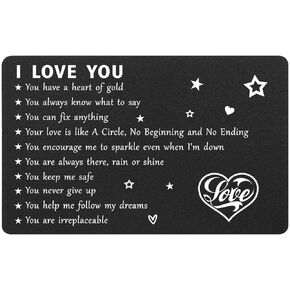 I Love You Cards Romantic - Why I Love You Engraved Black Aluminum, Unique Keepsake, Christmas Valentines Presents