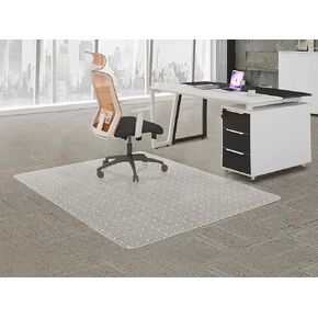 Large Office Chair Mat for Carpeted Floors, 45" x 53" Clear Desk Floor Mat for Low Pile Carpets- Easy Glide Floor Protector Mat for Office Chair