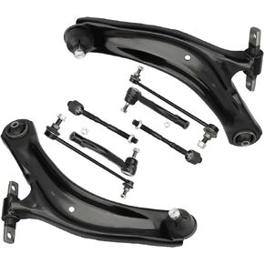 Front Lower Control Arms - Sway Bars Tie Rods 2008 2009 2010 2011 2012 2013 for Nissan Rogue Lower Control Arm kit; 2014-2015 for Nissan Rogue Select Lower Control Arms - 8pc Set