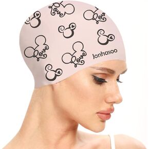 Swim Cap Women, Silicone Swim Cap Kids with Mouse Printed Swimming Cap in Kuwait