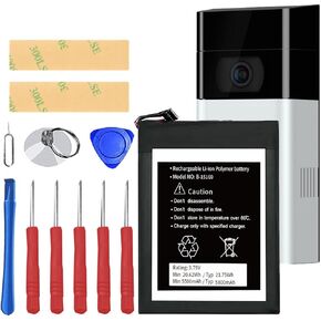 2023 بطارية بديلة مطورة جديدة لجرس باب يتضمن شاشة عرض فيديو من الجيل الأول، بطارية الجيل الأول من 5 دبوس مع طقم تصليح الأدوات in Kuwait