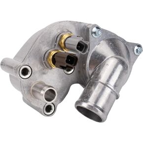 TRQ Thermostat with Housing Assembly Compatible with 2001-2011 Ford 2001-2009 Mazda
