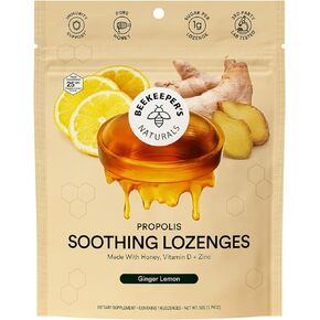 BEEKEEPERS NATURALS Ginger Lemon Lozenges, 14 CT