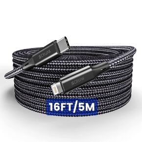 Extra Long iPhone Charger Cord 20Ft, [MFi Certified] 20 Ft USB C to Lightning Cable Fast Charging Nylon Braided iPhone Charger Cable for iPhone 14/14 Pro/14 Pro Max/13/12, iPad…