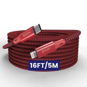 Extra Long iPhone Charger Cord 20Ft, [MFi Certified] 20 Ft USB C to Lightning Cable Fast Charging Nylon Braided iPhone Charger Cable for iPhone 14/14 Pro/14 Pro Max/13/12, iPad…