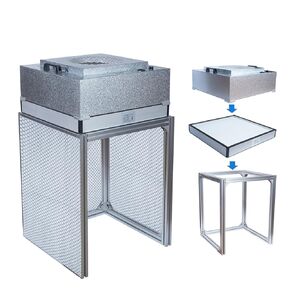 FAFAGLGL， FFU， HEPA H14-Filter Laminar Flow Hood(Includes Clean Bench Stand + HEPA Filter) ，Updated FanFilter Unit，100/ISO Class 5 ，for Clean roomsom/Laboratory/Mushroom Room, (22.6"x22.6"110V)