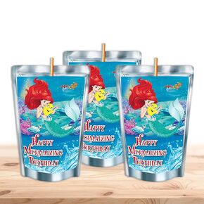 Mermaids Waterproof Juice Pouch Labels - 12-Pack - Fits Most Brands, Perfect for Parties! (Mermaizing Birthday)