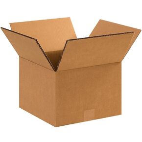 BOX USA 25 Pack of Heavy-Duty Corrugated Cardboard Boxes, 12" L x 12" W x 8" H, Kraft, Shipping, Packing and Moving