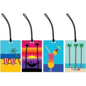 R. Nichols National Parks Luggage Tag Set - Sturdy Waterproof Plastic Travel Labels for Baggage, Suitcases, Backpacks, and Diaper Bags, 4 Assorted 2.5 Inch x 4 Inch Tags with Black Loop Attachments